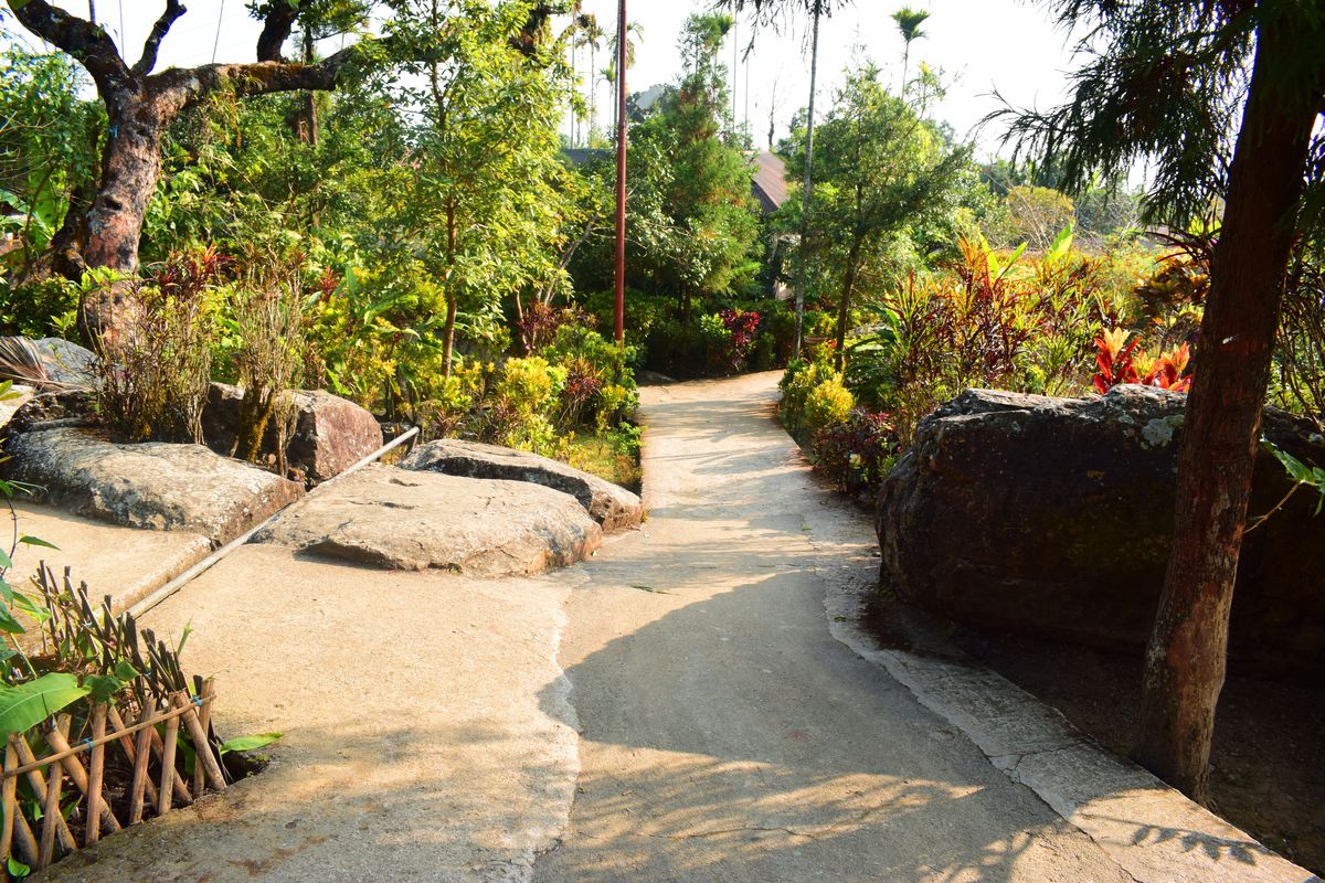 A clean, serene path through Mawlynnong village in Meghalaya
