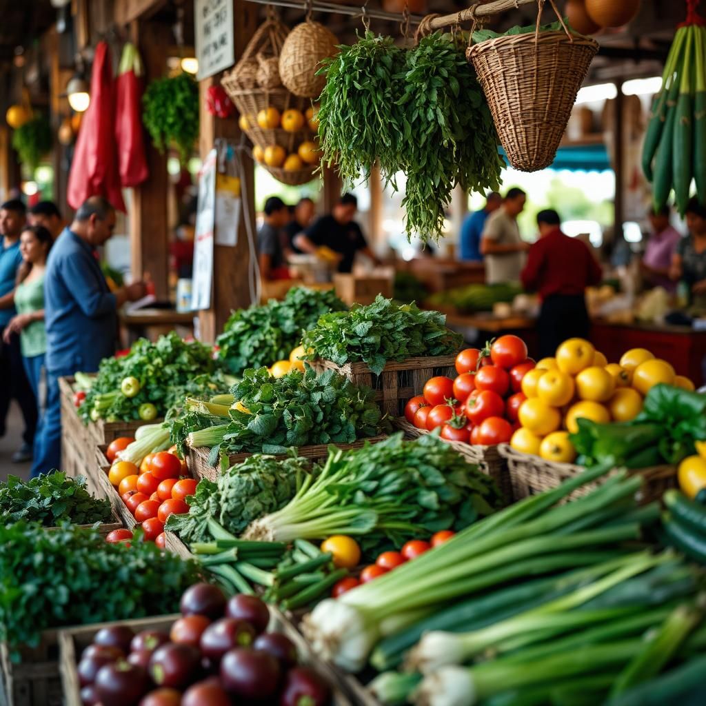 A local market stall with fresh, organic vegetables in Meghalaya